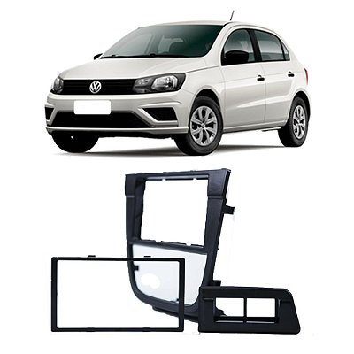 Moldura Painel Volkswagen Gol Voyage G5 2009 A 2012 Saveiro G5 2010 A 2013 2 Din Preto Multimidia Dvd Padrão Japonês Chinês