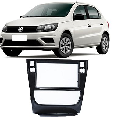 Moldura Painel Gol Voyage Saveiro G6 2013 2014 2015 2016 Black Piano 2 Din Com furo botões Padrão Japonês e Chinês