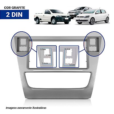 Moldura Painel Gol Voyage Saveiro G6 2013 2014 2015 2016 2 Din Prata Com Furo Para botão Dvd Padrão Japonês Chinês