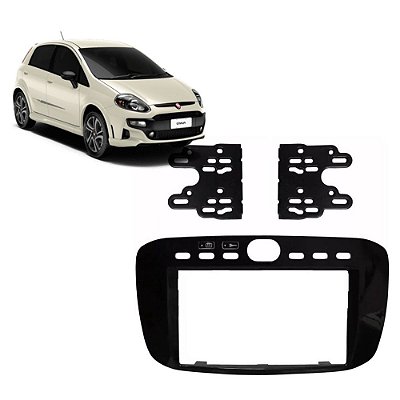 Moldura Painel 1 e 2 Din Fiat Punto Linea 2013 2014 2015 2016 2017 Black Piano Multimidia Dvd Padrão Japonês