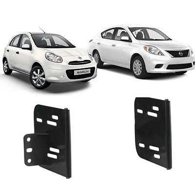 Moldura Painel Nissan Versa March 2011 2012 2013 2 Din Preto Multimidia Dvd Padrão Japonês Chinês