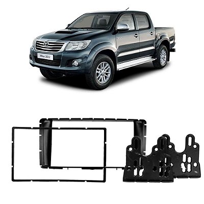Moldura 2 Din Hilux SRV 2012 2013 2014 2015 2016 Preto Padrão Chinês
