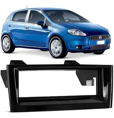Moldura Painel Fiat Punto Linea 2007 2008 2009 2010 2011 2012 Black Piano 1 Din