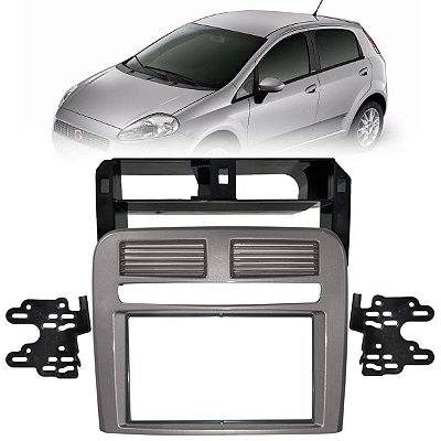 Moldura Painel Fiat Punto 2007 2008 2009 2010 2011 2012 2 Din Marrom Multimidia Dvd Padrão Japonês Chinês + Duto Ar
