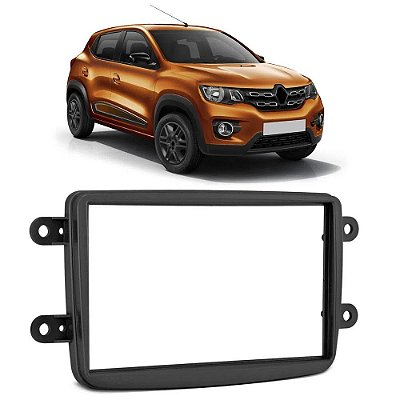 Moldura Painel Kwid Captur 17 A 21 Duster Oroch 12 A 16 Sandero Logan 2012 A 2021 2 Din Preto Padrão japonês Chinês