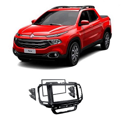 Moldura Painel Fiat Toro 2016 2017 2018 2019 2020 2 Din Preto Multimidia Dvd Padrão Japonês Chinês