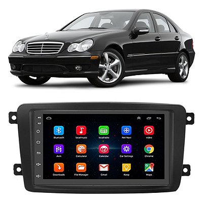 Kit Multimídia Android Mercedes Classe C (2001-2004) 7'' Polegadas 1-16GB GPS TV Online Bluetooth WiFi