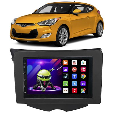 Kit Multimídia Android Veloster (2011-2016) 7'' Polegadas 1-16GB GPS TV Online Bluetooth WiFi