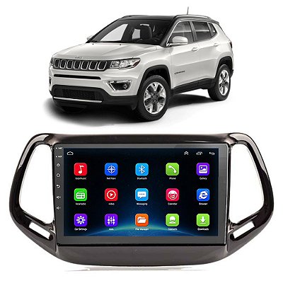 Kit Multimídia Android Jeep Compass 2017 A 2021  9" Tv Online GPS Bluetooth WiFi USB Rádio FM