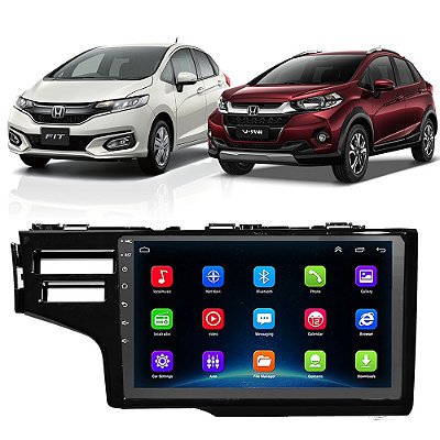 Kit Multimídia Android Wrv Fit 2015 A 2021  9" Tv Online GPS Bluetooth WiFi USB Rádio FM