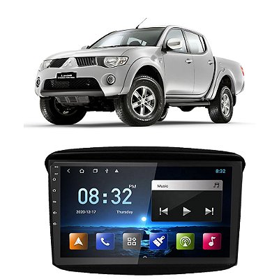 Kit Multimídia Android L200 Triton Pajero Dakar 2008 A 2018  9" Tv Online GPS Bluetooth WiFi USB Rádio FM