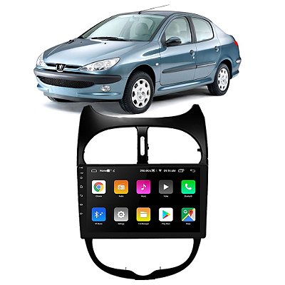 Kit Multimídia Android Peugeot 206 2000 A 2010  9" Tv Online GPS Bluetooth WiFi USB Rádio FM