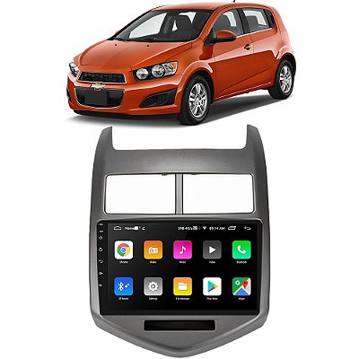 Kit Central Multimídia Android Sonic 2011-2014 9 Pol Tv Online GPS Bluetooth WiFi USB Rádio FM