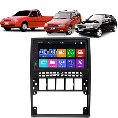 Kit Multimídia Mp5 Saveiro Parati Gol G2 1996-2000 7” Android e IOS USB SD Bluetooth Auxiliar Rádio FM