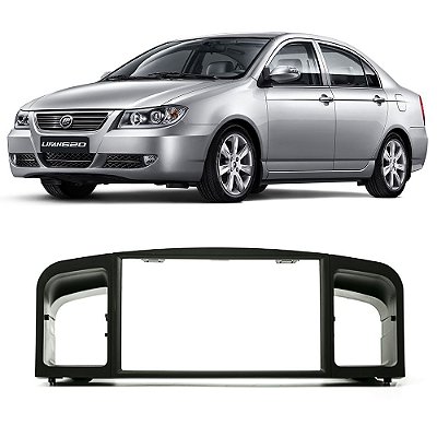 Moldura 2 Din Lifan 620 2010-2012 7" Preto - Encaixe Perfeito