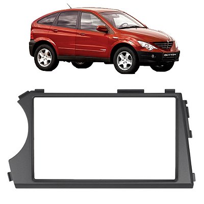 Moldura Painel SsangYong Actyon Kyron 2008-2013 2 Din 7" Padrão Chinês/Japonês
