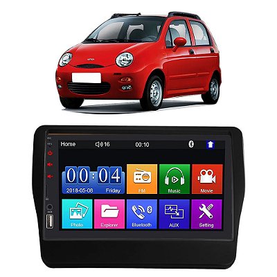 Kit Multimídia Mp5 Cherry QQ 2011 A 2015 7” Android e IOS USB SD Bluetooth Auxiliar Rádio FM