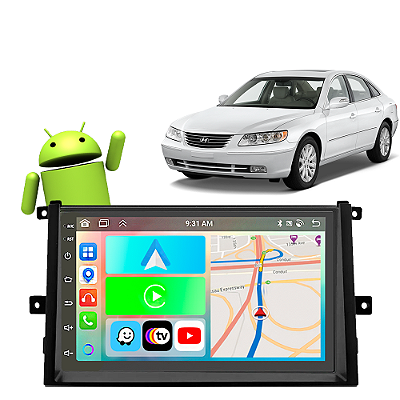 Kit Multimídia Hyundai Azera (2007-2011) 7" Polegadas 2-32Gb GPS TV Android-Auto CarPlay Comando de voz Google Siri