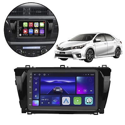 Kit Multimídia Toyota Corolla (2015-2017) 7" Polegadas 2-32Gb GPS TV Android-Auto CarPlay Comando de voz Google Siri
