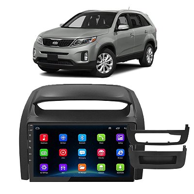 Kit Central Multimídia Android Sorento 2013-2015 9 Pol Tv Online GPS Bluetooth WiFi USB Rádio FM