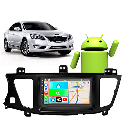Kit Multimídia Android Kia Cadenza 2010-2017 7" CarPlay-Android Auto GPS TV Bluetooth Wi-Fi Comando de voz Google Siri