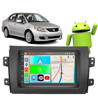 Kit Multimídia Suzuki SX4 (2009-2015) 7" Polegadas 2-32Gb GPS TV Android-Auto CarPlay Comando de voz Google Siri