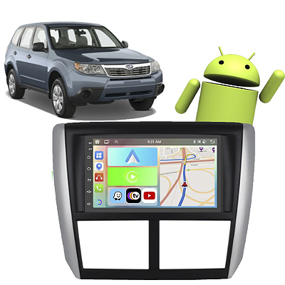 Kit Multimídia Subaru Forester (2009-2012) 7" Polegadas 2-32Gb GPS TV Android-Auto CarPlay Comando de voz Google Siri