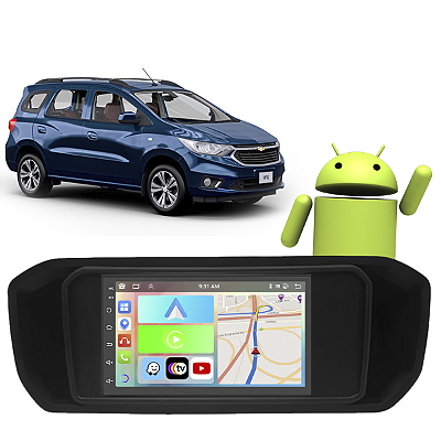 Kit Multimídia Spin (2019-2024) 7" Polegadas 2-32Gb GPS TV Android-Auto CarPlay Comando de voz Google Siri