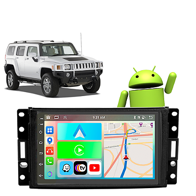 Kit Multimídia Hummer H3 7" Polegadas 2-32Gb GPS TV Android-Auto CarPlay Comando de voz Google Siri