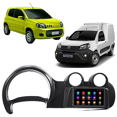 Kit Central Multimidia Android Fiat Uno 2011 A 2016 Fiorino 2011 A 2021 7" Polegadas Gps Tv Online Bluetooth Wifi Loja Aplicativo Play Store Youtube Spotify Waze Google Maps Integração Android IOS