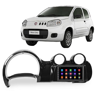 Kit Central Multimidia Android Fiat Uno 2011 A 2016 Fiorino 2011 A 2021 7" Polegadas Gps Tv Online Bluetooth Wifi Loja Aplicativo Play Store Youtube Spotify Waze Google Maps Integração Android IOS