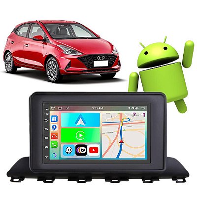 Kit Multimídia Hb20 (2020-2024) 7" Polegadas 2-32Gb GPS TV Android-Auto CarPlay Comando de voz Google Siri