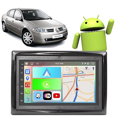 Kit Multimídia Renault Megane (2007-2013) 7" Polegadas 2-32Gb GPS TV Android-Auto CarPlay Comando de voz Google Siri