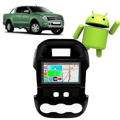 Kit Multimídia Ranger (2012-2016) 7" Polegadas 2-32Gb GPS TV Android-Auto CarPlay Comando de voz Google Siri