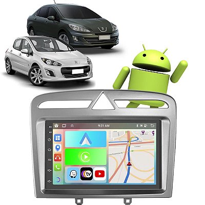 Kit Multimídia Peugeot 308 408 (2012-2016) 7" Polegadas 2-32Gb GPS TV Android-Auto CarPlay Comando de voz