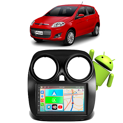 Kit Multimídia Palio (2012-2017) 7" Polegadas 2-32Gb GPS TV Android-Auto CarPlay Comando de voz Google Siri