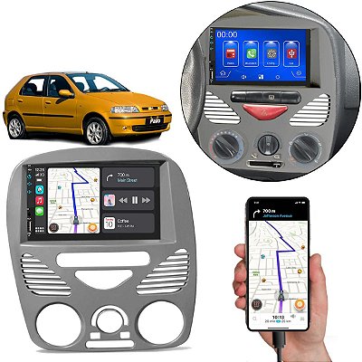 Kit Multimidia Android-Auto Carplay Palio 2001-2013 7" MP5 + Câmera de Ré