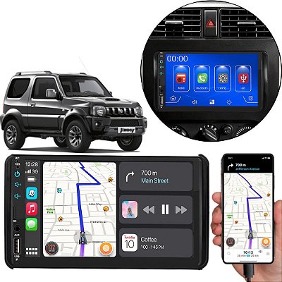 Kit Multimidia Android-Auto Jimny 2008-2018 7" MP5 Carplay + Câmera de ré