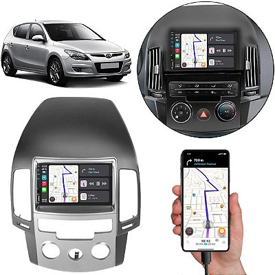 Kit Multimidia Android-Auto I30 2009-2012 7" MP5 Carplay + Câmera de ré