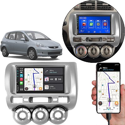 Kit Multimidia Android-Auto Fit 2004-2008 7" MP5 Android Auto Carplay + Câmera de ré
