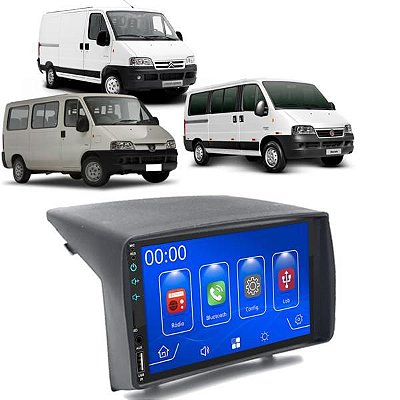 Kit Multimidia Android-Auto Ducato 2006-2015 7" MP5 Carplay + Câmera de ré
