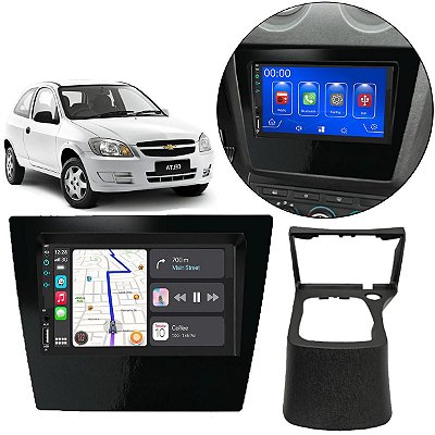 Kit Multimidia Android-Auto Celta 2006-2016 7" MP5 Carplay + Câmera de ré