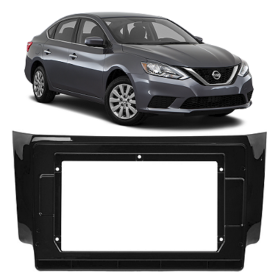 Moldura Painel 10 Polegadas Nissan Sentra 2014-2020 Preta