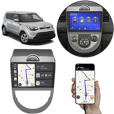 Kit Multimídia 9 Polegadas MP5 Kia SOUL 2009-2012 CarPlay Android Auto