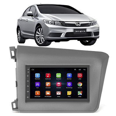 Kit Multimídia Android Honda Civic 2012 A 2016 7'' Polegadas 1GB-16GB GPS Bluetooth WiFi TV Online