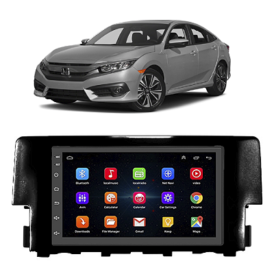 Kit Multimídia Android Honda Civic 2017 a 2021 7'' Polegadas 1GB-16GB GPS Bluetooth WiFi TV Online