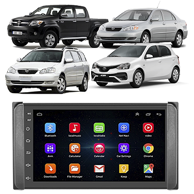 Kit Multimídia Android Toyota Hilux 2005 a 2016 7'' Polegadas 1GB-16GB GPS Bluetooth WiFi TV Online