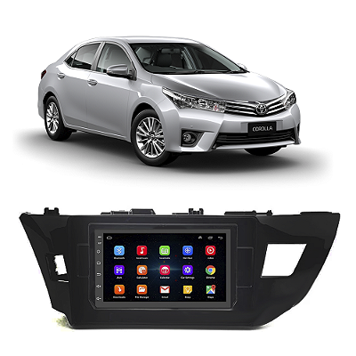 Kit Multimídia Android Toyota Corolla 2015-2017 7'' Polegadas 1GB-16GB GPS Bluetooth WiFi TV Online