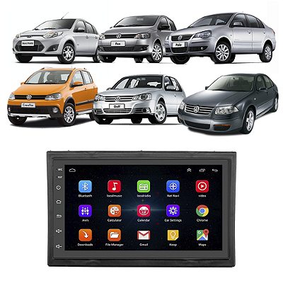 Kit Multimídia Android Fox Golf Polo SpaceFox CrossFox Bora Ecosport Fiesta 1999 A 2013 7 Polegadas 1GB-16GB GPS Bluetooth WiFi TV Online