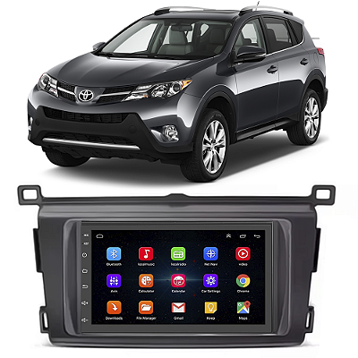Kit Multimídia Android Toyota Rav4 2013 A 2018 7'' Polegadas 1-16GB GPS TV Online Bluetooth WiFi